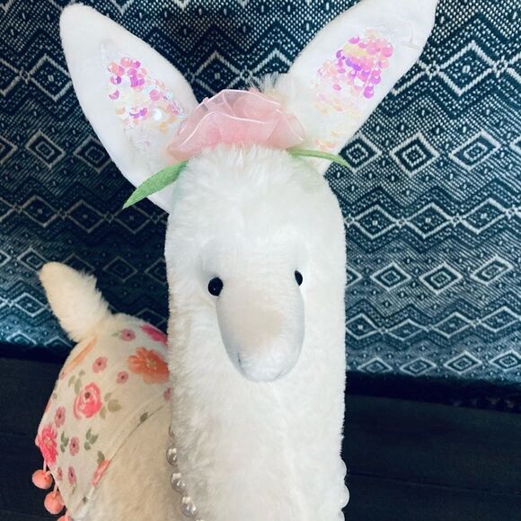 Plush Spring Llama Alpaca Stuffed Animal Decor Statue - Picture 6 of 8